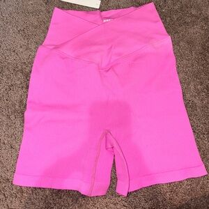 Vibrant Pink High Waist Women's Shorts